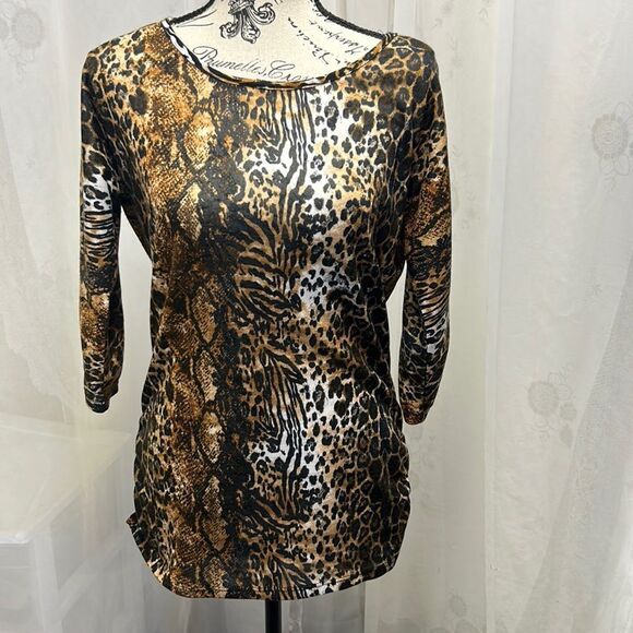 Long sleeve tunic, leopard print size large - Picture 1 of 9